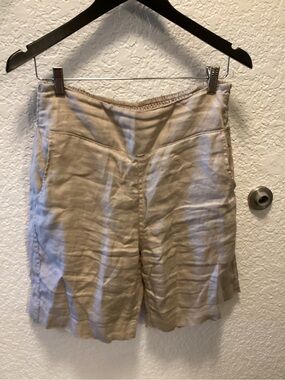 Nomad Beige Linen-Blend Bermuda Shorts